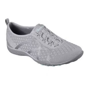 Skechers Relaxed Fit Breathe‑Easy Fortune Gray Knit Slip‑On Sneakers W 10